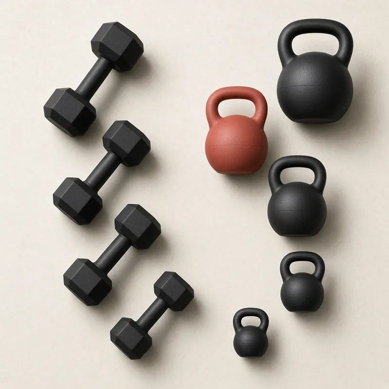 Βαράκια, αλτήρες και kettlebell για προπόνηση δύναμης
